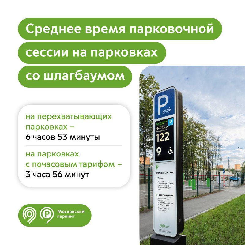 Среднее время стоянки на перехватывающих парковках в 1,5 раза больше, чем на парковках с почасовым тарифом