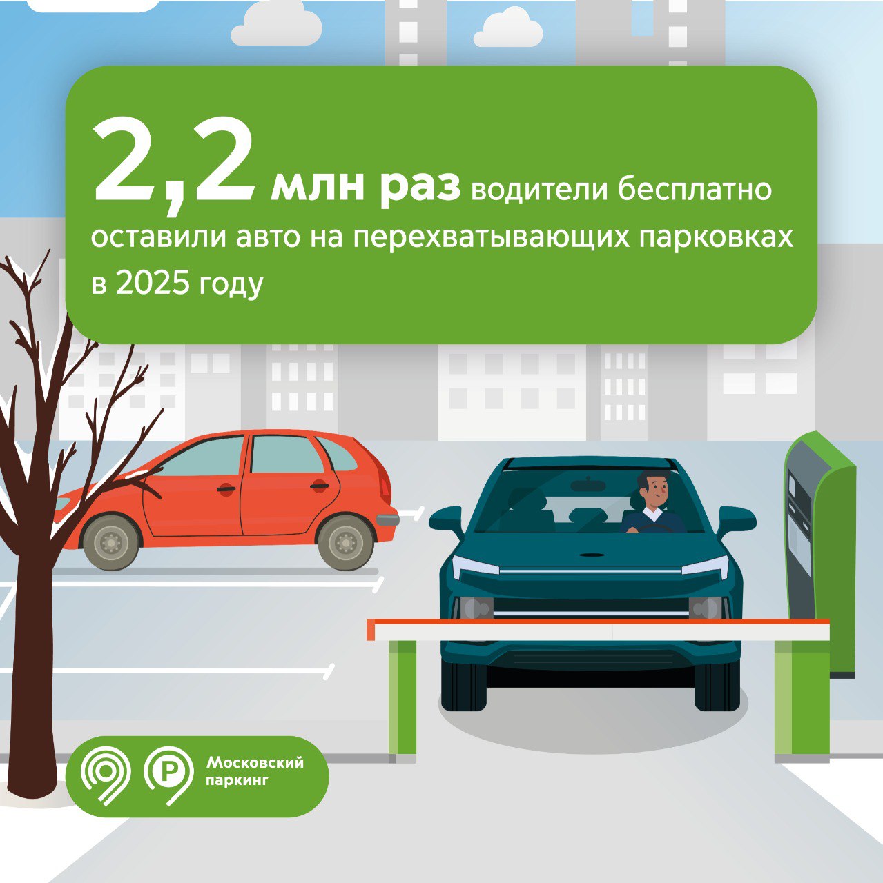 2,2 млн раз водители бесплатно оставили авто на перехватывающих парковках в 2025 году