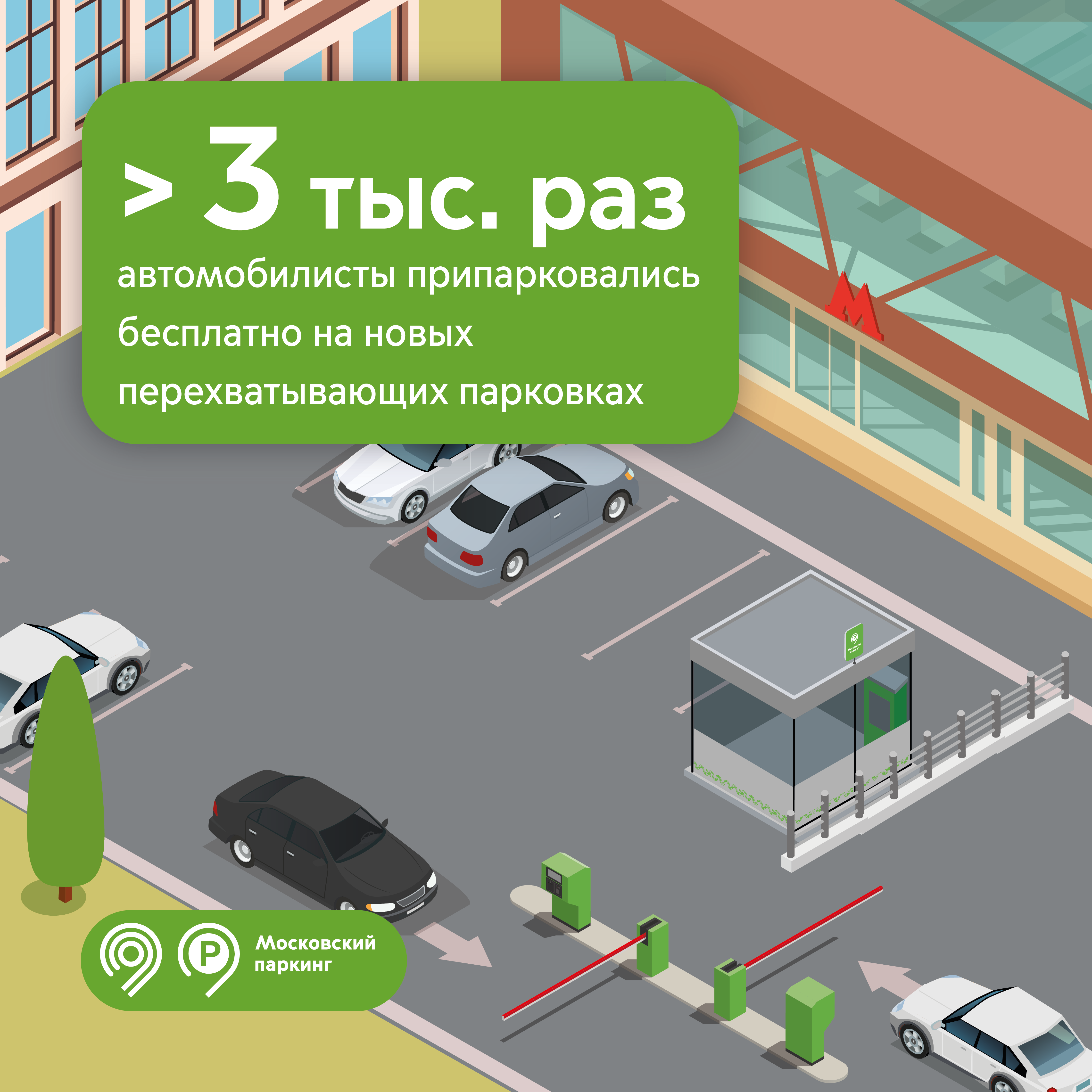 Более 3 тыс. раз водители бесплатно оставляли машины на новых перехватывающих парковках